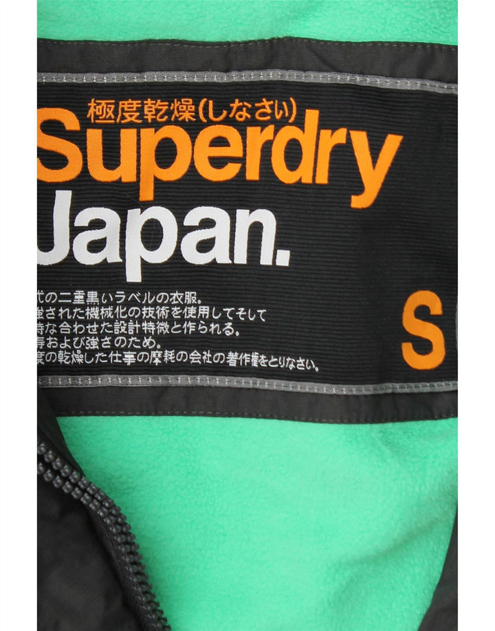 Damska wiatrówka z kapturem Superdry Graphic UK 10, mała, szara nylonowa