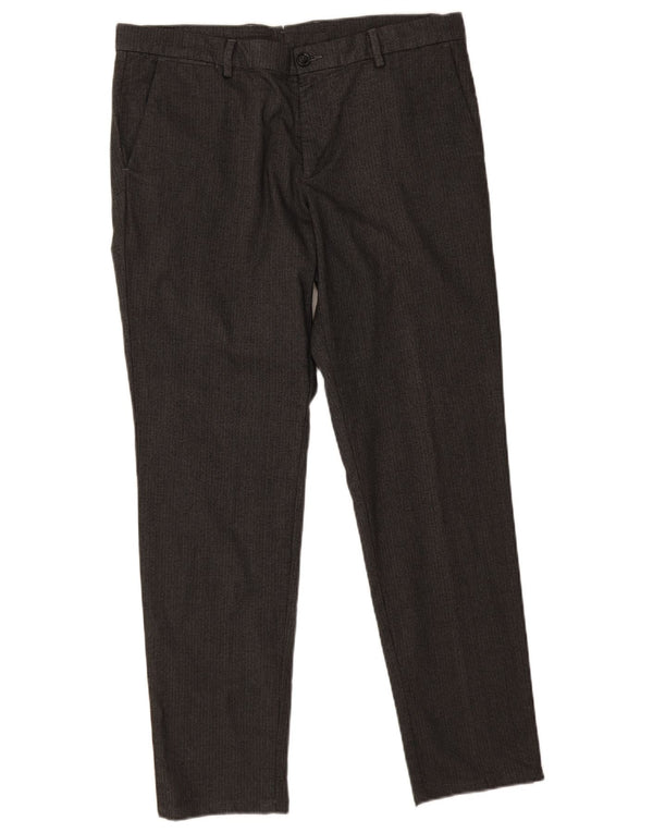 Męskie spodnie Chino Trussardi IT 52 XL W36 L31 Szara bawełna w jodełkę