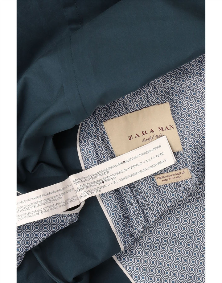 Męska marynarka Zara zapinana na 2 guziki EU 50, średni niebieski poliester