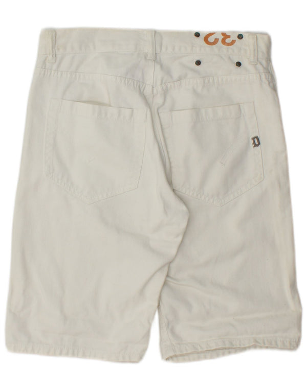 Męskie spodenki jeansowe w stylu vintage W32 Średnie złamane białe bawełniane