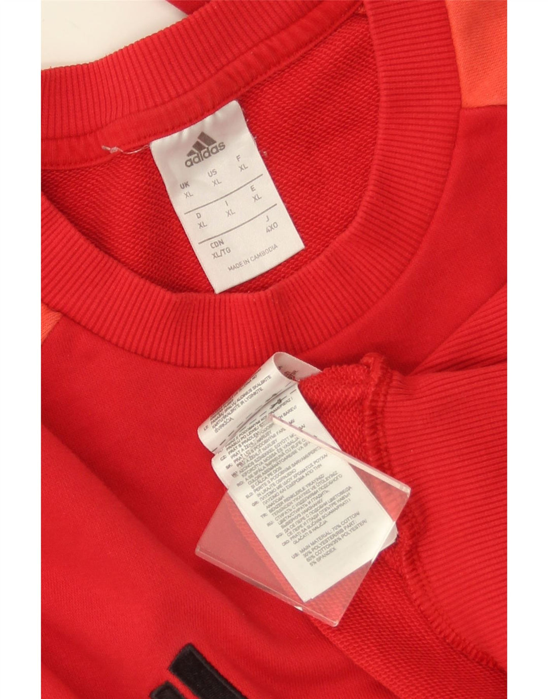 Męska bluza ADIDAS, sweter XL, bawełniana, w kolorze czerwonym