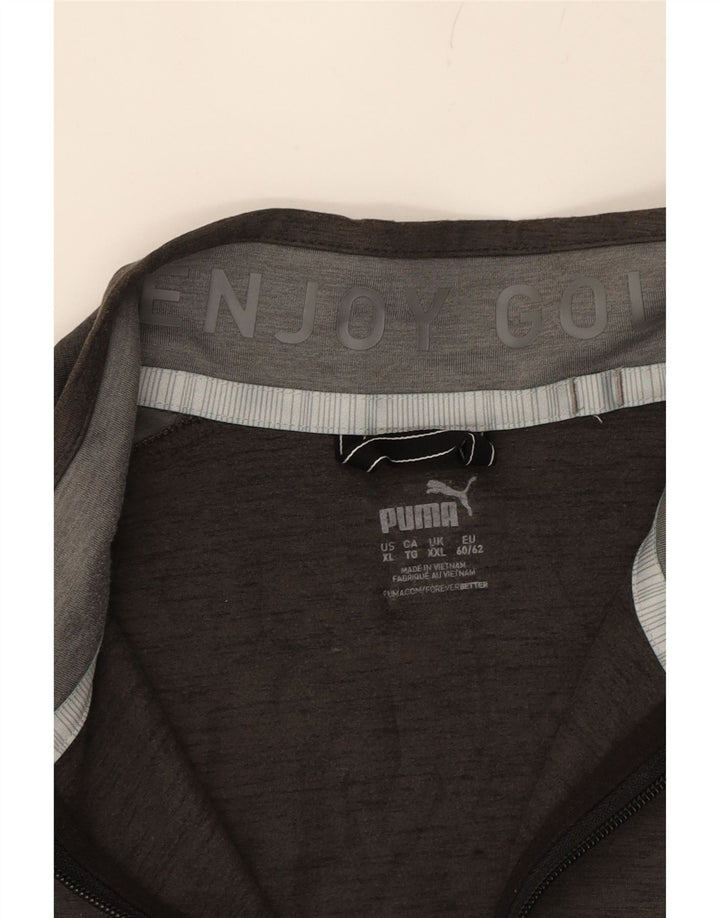 PUMA Mens Sleeveless Tracksuit Top Jacket 2XL Grey Colourblock Vintage Puma and Second-Hand Puma from Messina Hembry 
