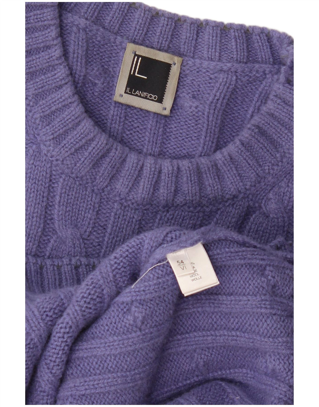 IL Lanificio Męski sweter z okrągłym dekoltem IT 54 XL Fioletowa wełna