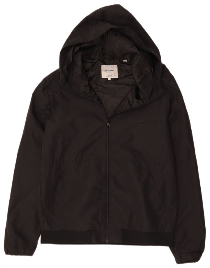 Męska kurtka bomber z kapturem Jack & Jones UK 40, duża czarna