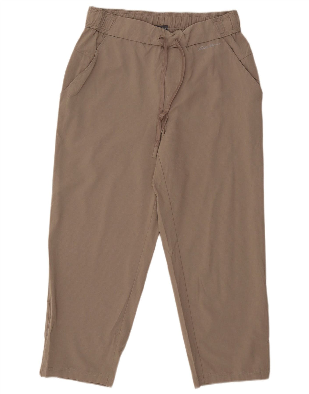 Damskie, zwężane spodnie Eddie Bauer, średnie W30 L24, szary poliester