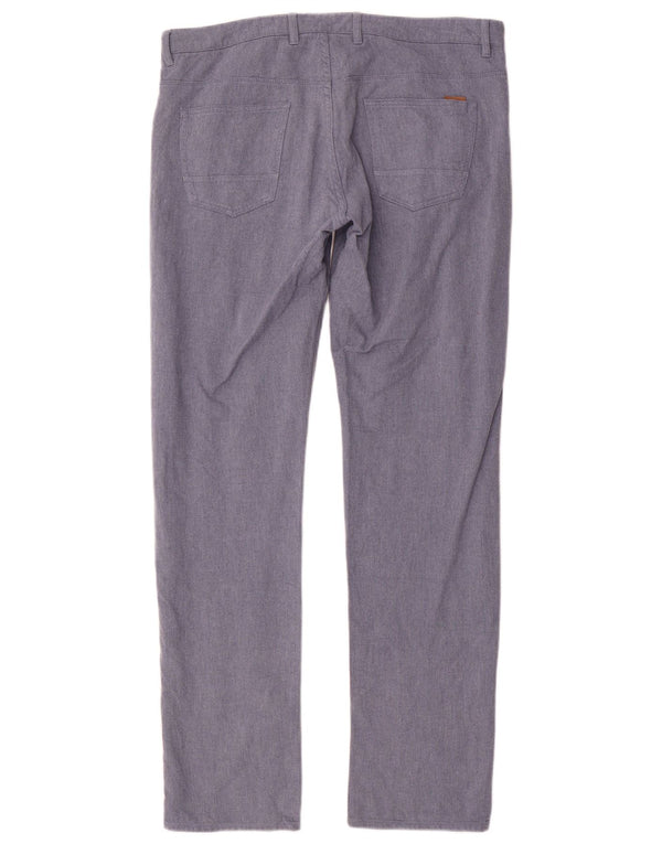 Massimo Dutti Mens Casual Fit Straight Trousers EU 44 Large W34 L34 Blue