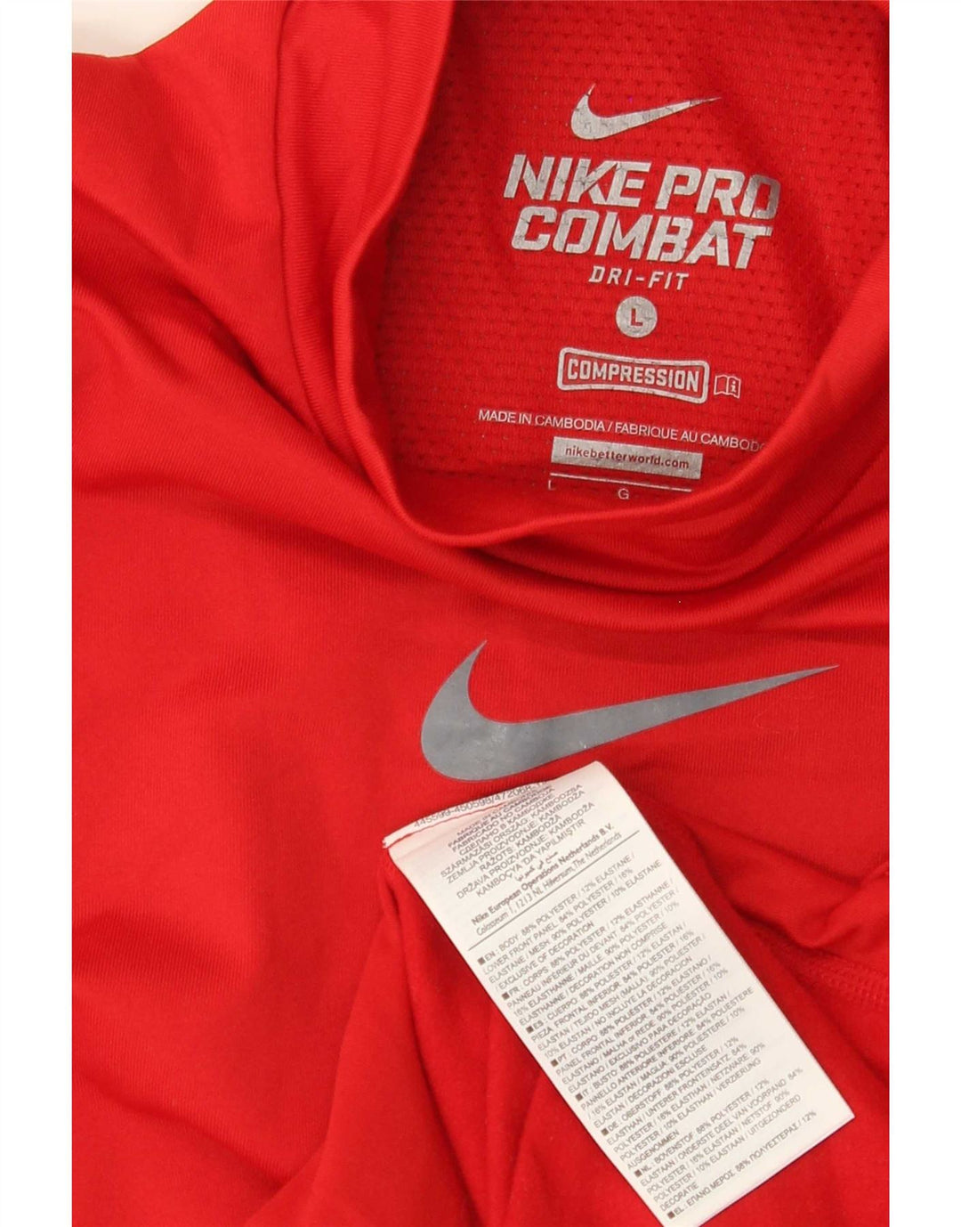 Męska koszulka Nike Dri Fit z długim rękawem, duża, czerwona, poliestrowa