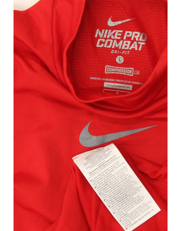 Męska koszulka Nike Dri Fit z długim rękawem, duża, czerwona, poliestrowa