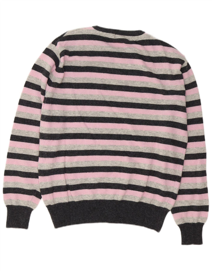 Męski sweter Kappa z okrągłym dekoltem i średnią różową wełną w paski