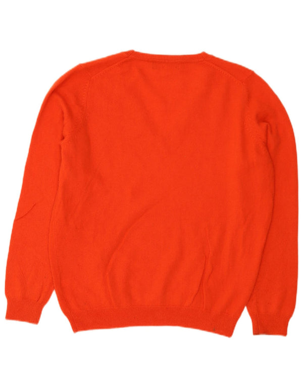 Marks & Spencer Damski sweter z dekoltem w kształcie litery V, UK 16, duży, pomarańczowy kaszmir