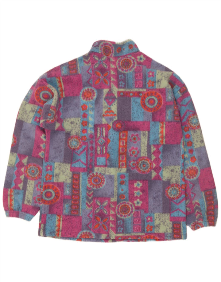 Męski sweter polarowy w stylu vintage, zapinany na guziki, XL, wielobarwny, geometryczny poliester