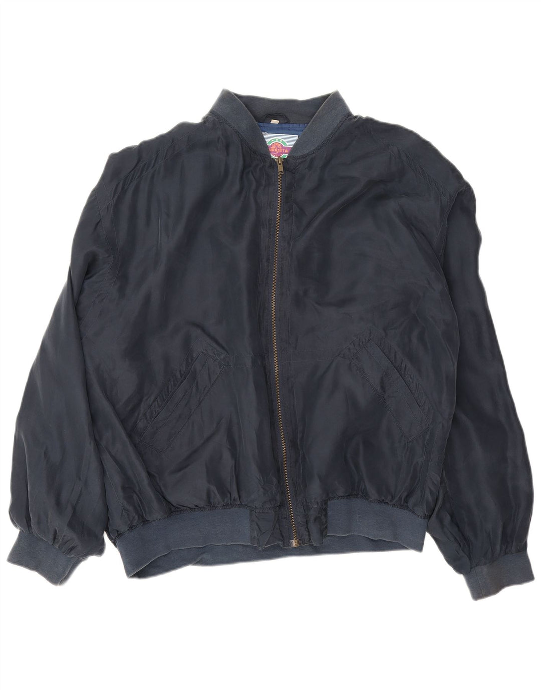 Męska kurtka Bomber Bomber w stylu vintage UK 42 XL Granatowy jedwab