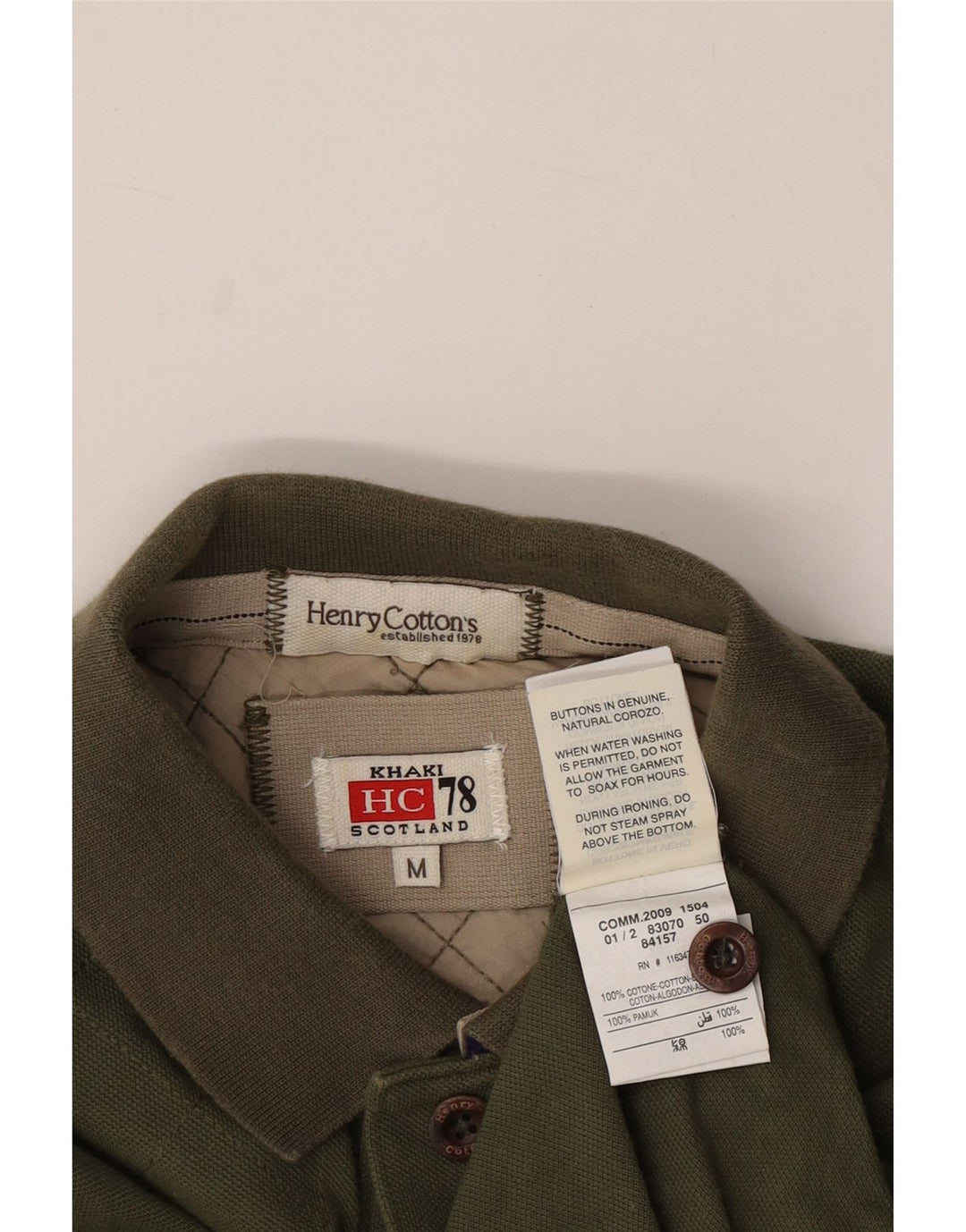 Męska koszulka polo HENRY COTTONS, średnia bawełna w kolorze khaki