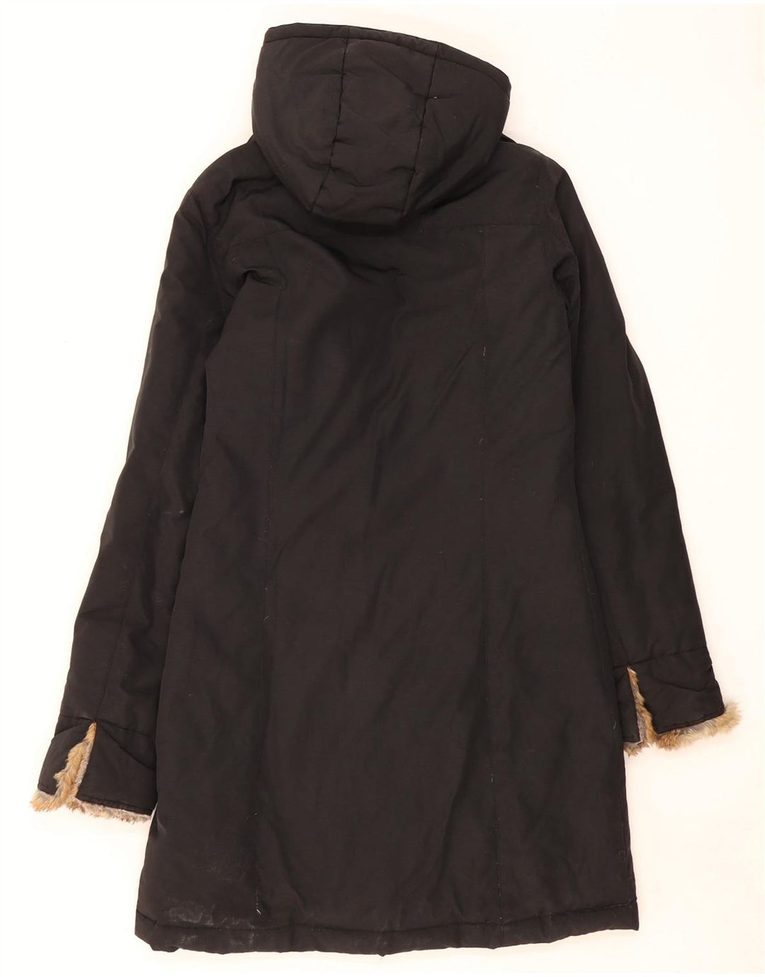 Woolrich Męski ocieplany płaszcz z kapturem UK 36 Small Black Cotton
