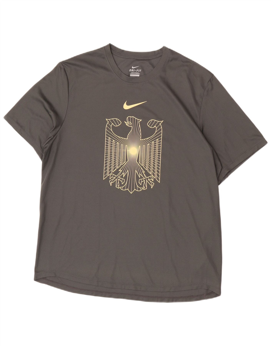 Męski T-shirt z grafiką Nike Dri Fit, duży, szary, poliestrowy