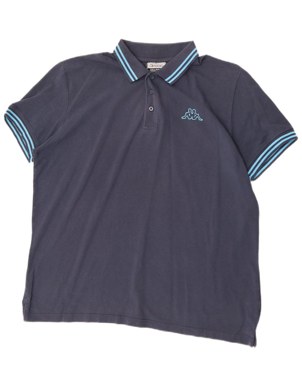 Męska koszulka polo Kappa 2XL, bawełniana w granatowe paski