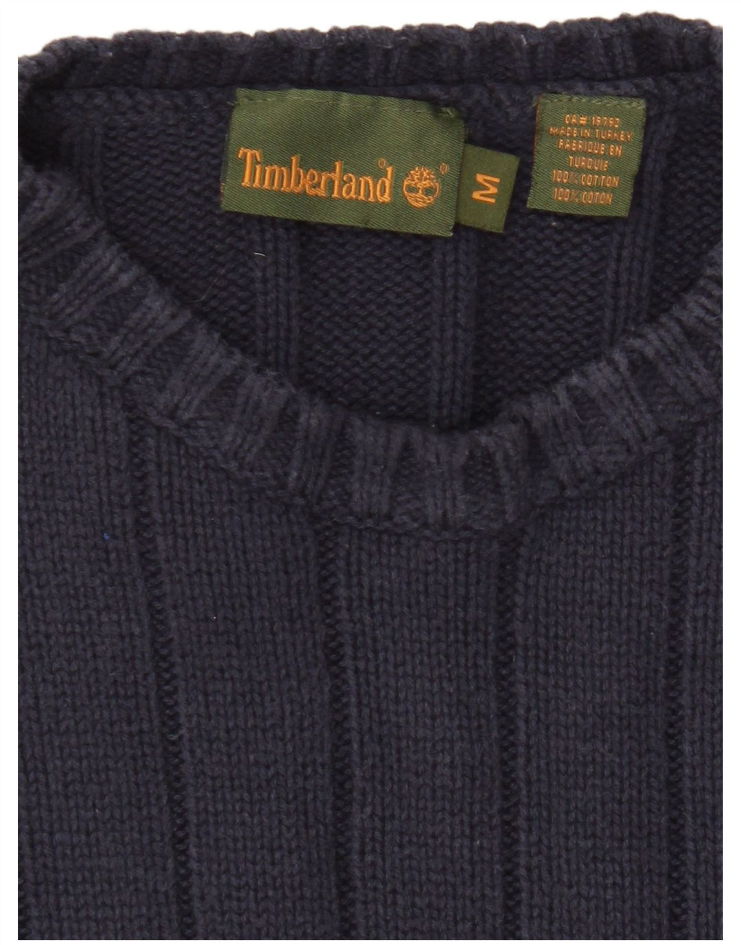 Męski sweter Timberland z okrągłym dekoltem, średni granatowy, bawełniany