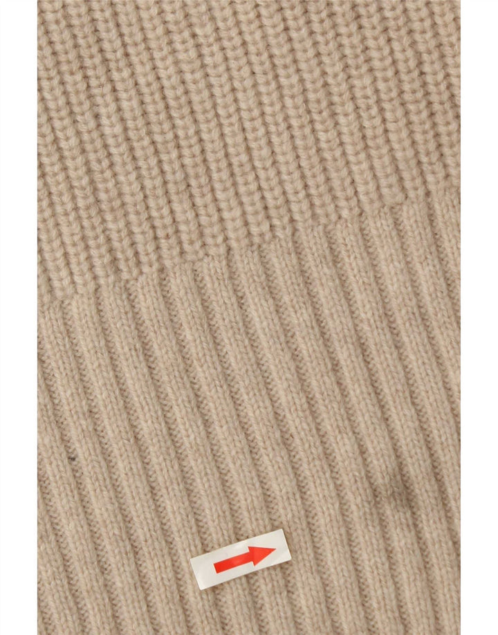 Damski sweter oversize z golfem Zara UK 10 Small Beżowa wełna