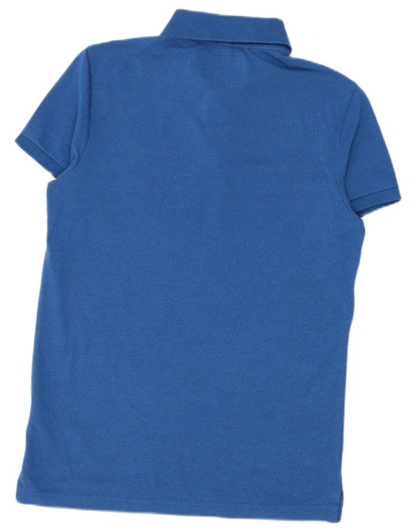 Męska koszulka polo Hollister, mała, niebieska, bawełniana