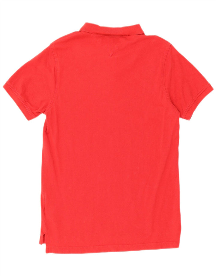 TOMMY HILFIGER Mens Slim Fit Polo Shirt Medium Red Cotton Vintage Tommy Hilfiger and Second-Hand Tommy Hilfiger from Messina Hembry 