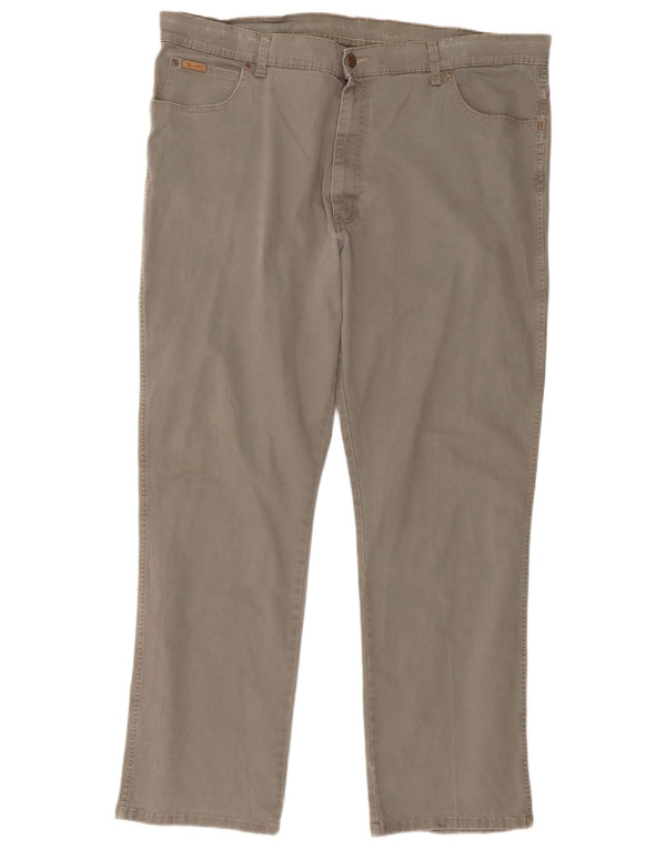 Męskie spodnie codzienne Wrangler Texas Stretch Straight W42 L32 Szara bawełna
