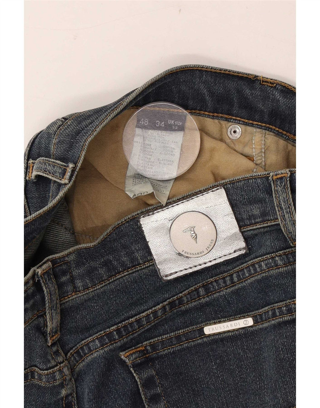 Damskie jeansy Bootcut Trussardi W32 L30 Niebieskie bawełniane