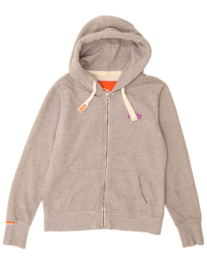 Damski sweter z kapturem i zamkiem Superdry UK 14, duży, szary poliester