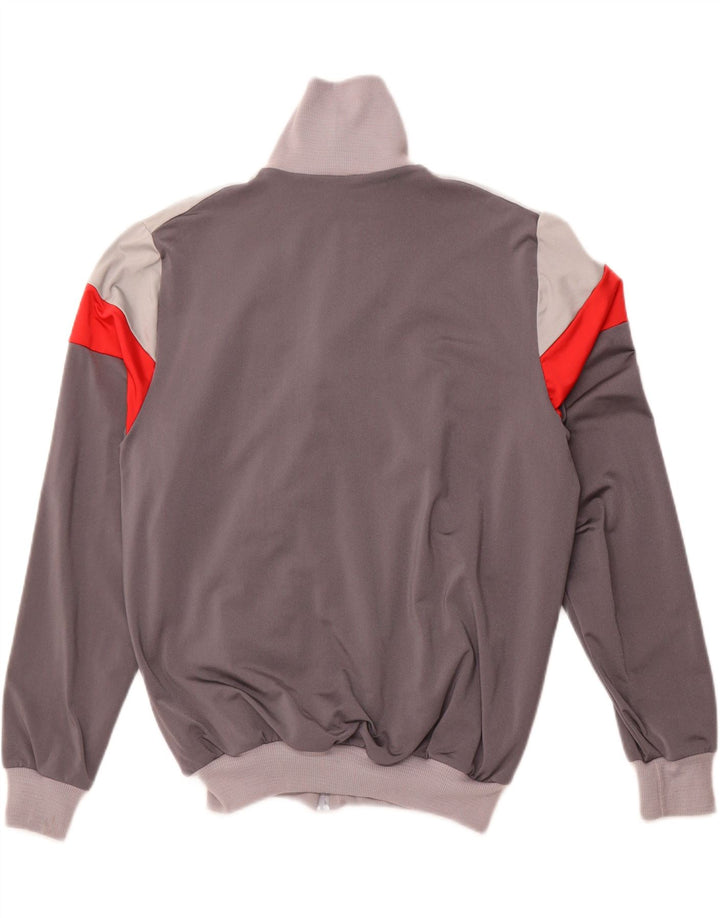 VINTAGE Mens Tracksuit Top Jacket UK 42 Large Grey Colourblock Polyamide