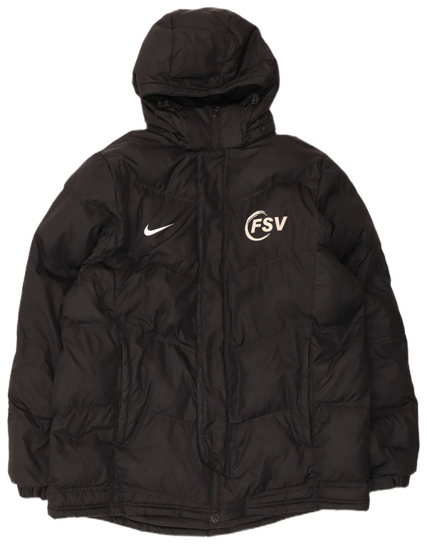 Męska wyściełana kurtka z kapturem i grafiką Nike UK 42 XL w kolorze czarnym