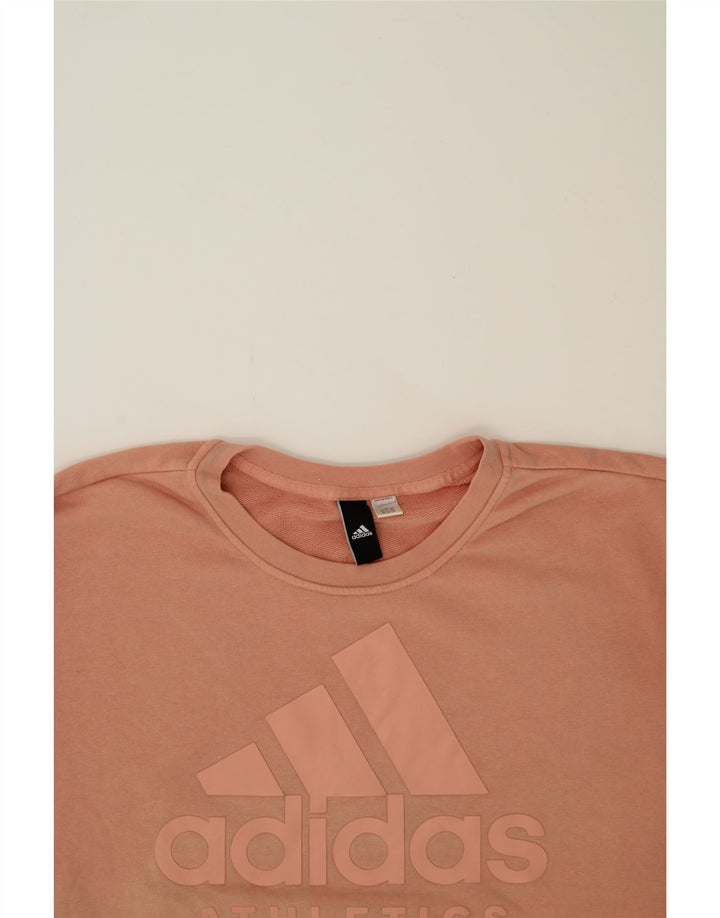 ADIDAS Womens Graphic Oversized Sweatshirt Jumper UK 16 Large Pink Vintage Adidas and Second-Hand Adidas from Messina Hembry 