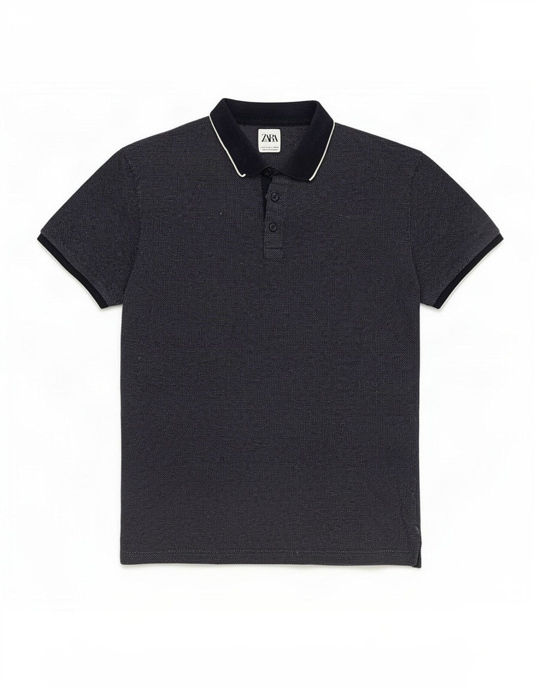 Męska koszulka polo Zara, duża, granatowa, nakrapiana