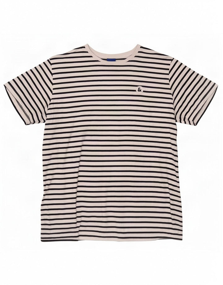 T-shirt męski Jack & Jones, duży, bawełniany w białe paski