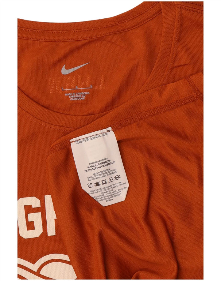 Damska koszulka z grafiką NIKE Top UK 14, duży, pomarańczowy poliester