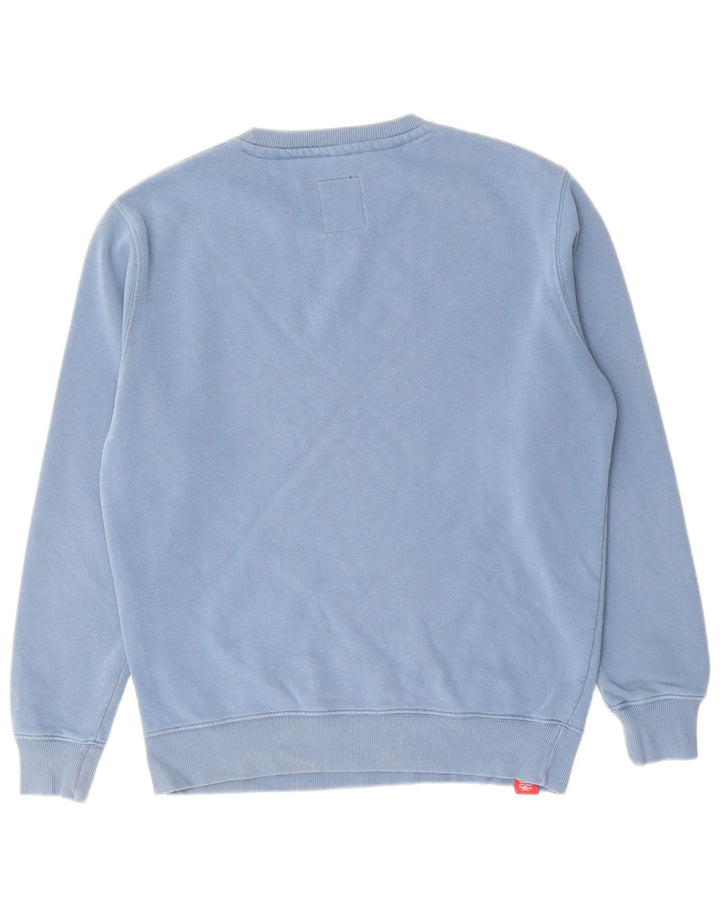 Męska bluza z grafiką Alpha Industries, średnioniebieska, bawełniana