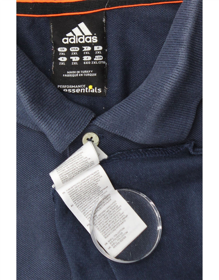 Męska koszulka polo ADIDAS Climalite 2XL, granatowa, bawełniana