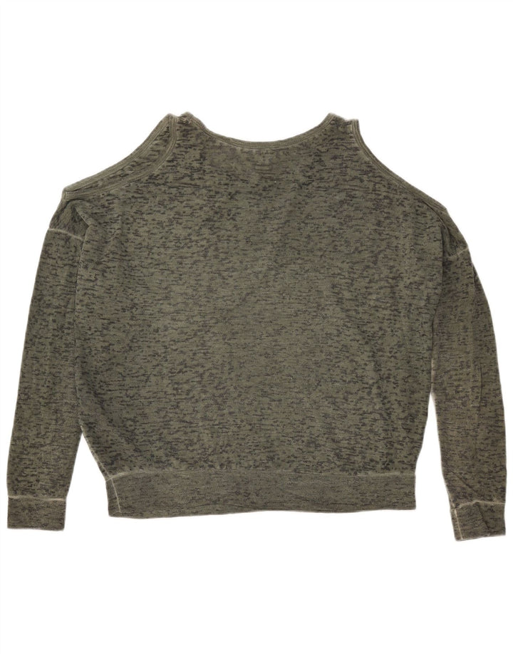 Damski top oversize ZARA z długim rękawem, UK 14, średni khaki, nakrapiany