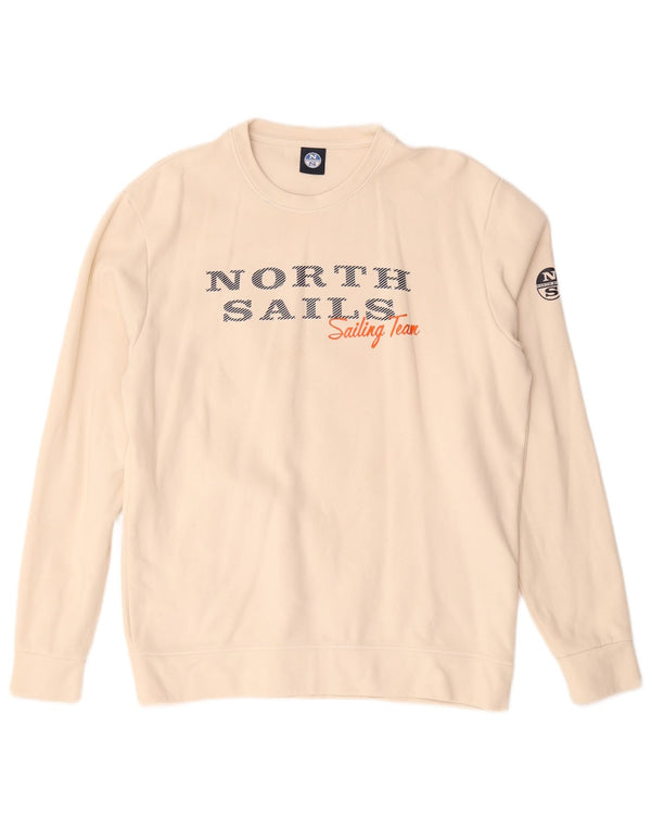 Męska bluza z grafiką North Sails XL w kolorze złamanej bieli, bawełniana