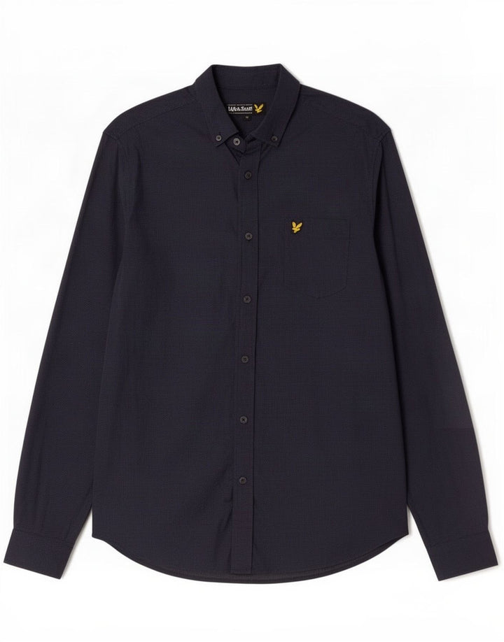 Koszula męska Lyle & Scott, średnia, granatowa, bawełniana w cętki