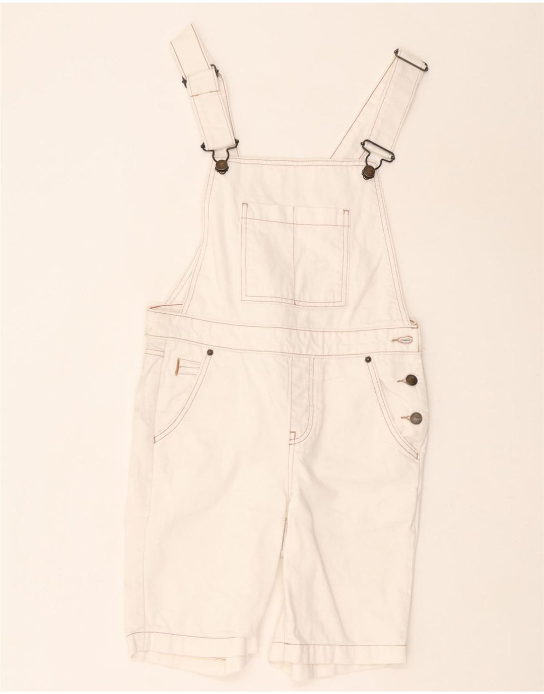 Damskie spodenki ogrodniczki White Stuff UK 8 Small W30 Biała bawełna