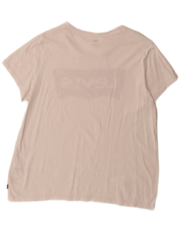 Damska koszulka z grafiką Levi's Top UK 18 XL, biała bawełna