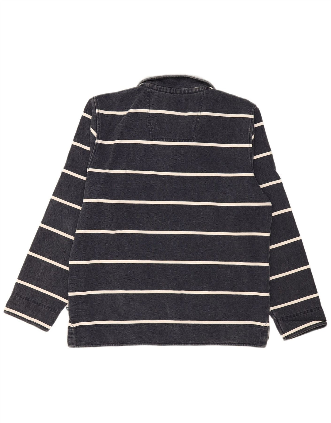 CREW CLOTHING Męski sweter zapinany na zamek, duży, granatowy w paski