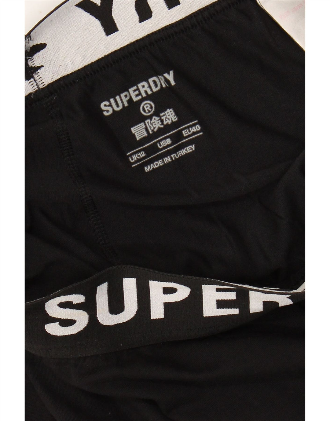 Damskie legginsy SUPERDRY Graphic UK 12, średnie czarne