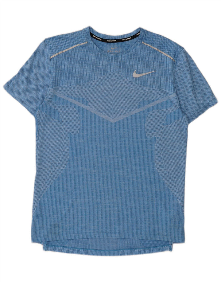 Męski T-shirt Nike Dri Fit Top, mały, niebieski, nakrapiany poliester