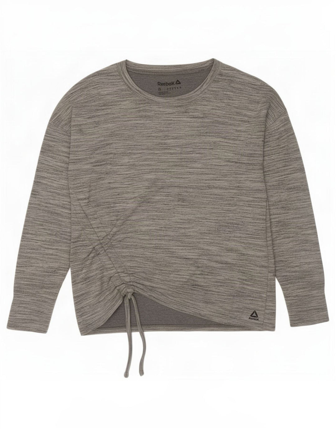 Damska koszulka oversize Reebok z długim rękawem, UK 10, mały, szary, nakrapiany poliester