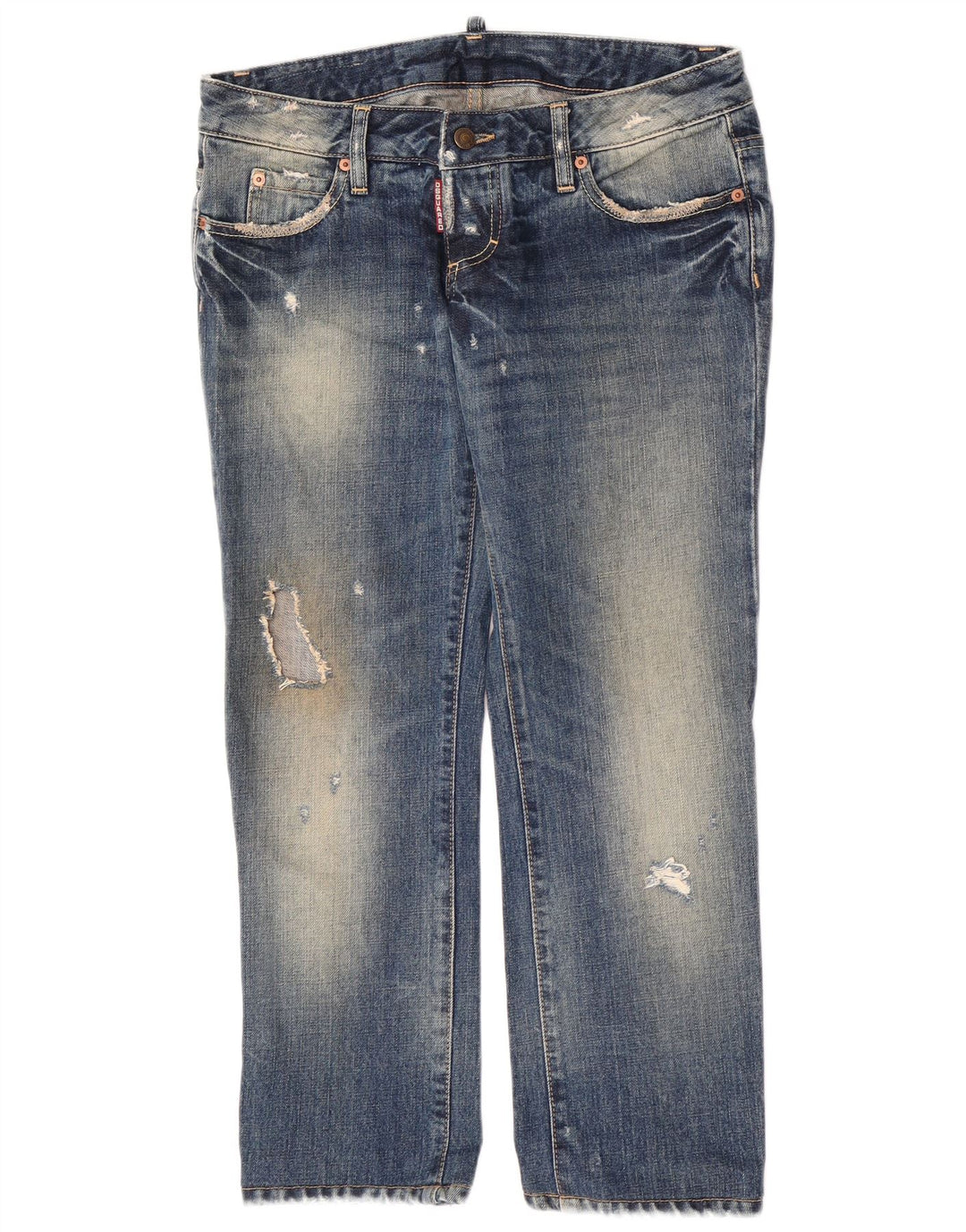 Dsquared Damskie proste dżinsy w trudnej sytuacji IT 44 Medium W30 L27 Niebieska bawełna