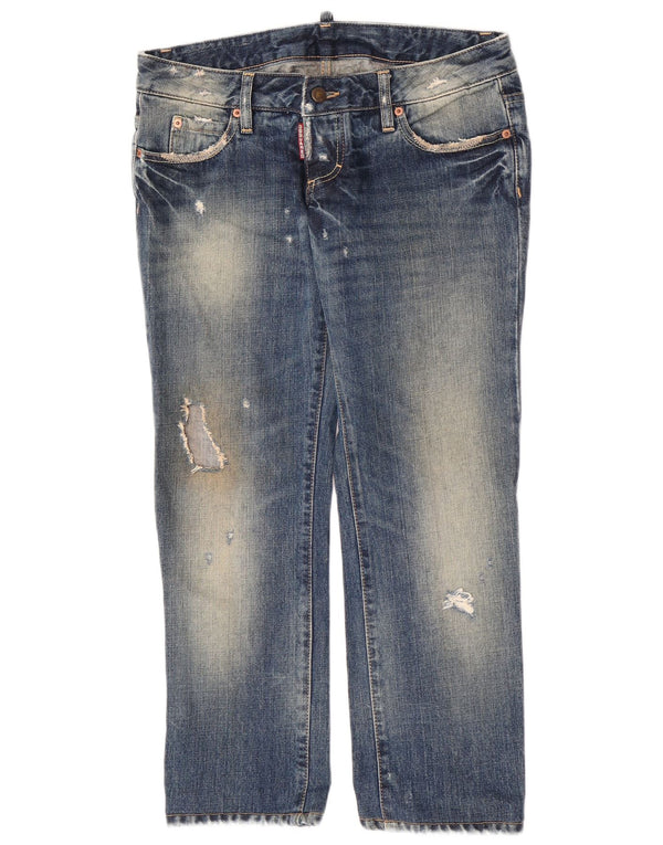 Dsquared Damskie proste dżinsy w trudnej sytuacji IT 44 Medium W30 L27 Niebieska bawełna
