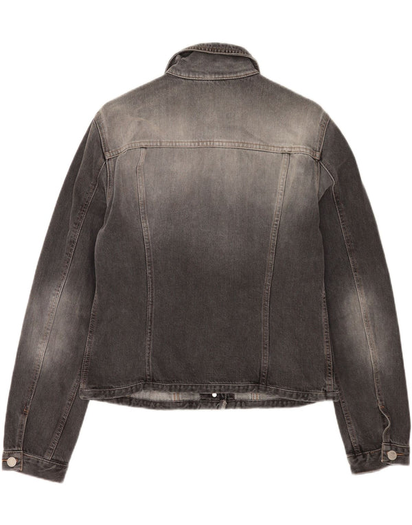 Damska kurtka dżinsowa Benetton Crop UK 16, duża, szara bawełna