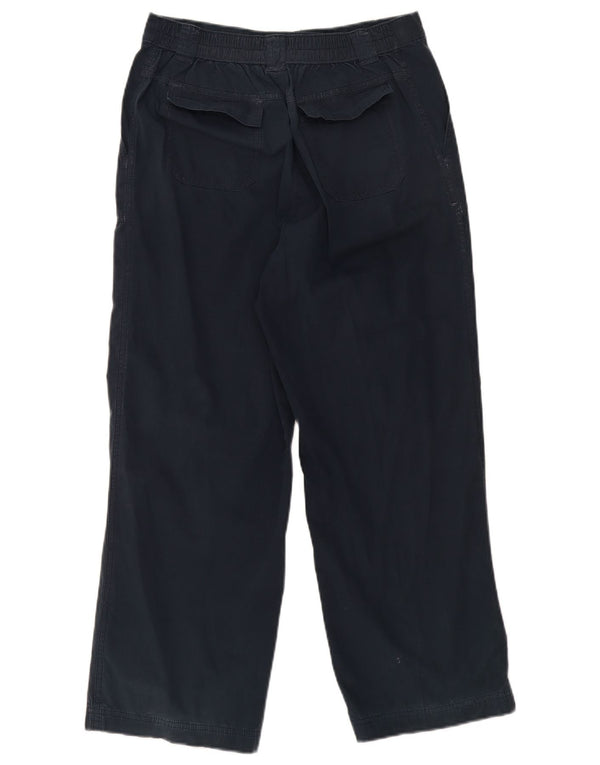 Marks & Spencer Womens Cropped Trousers UK 14 Large W30 L26 Navy Blue