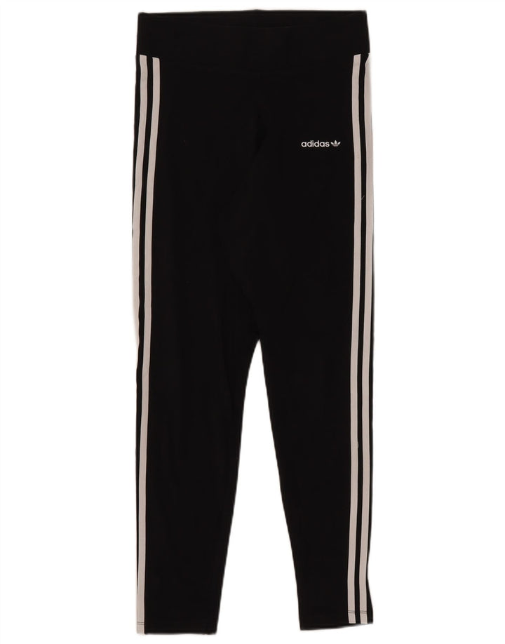 Legginsy damskie ADIDAS UK 14, średnie, czarne, bawełniane