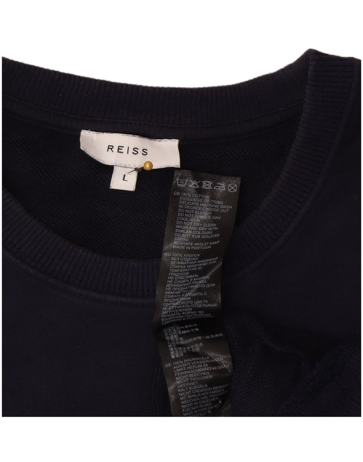 Męska bluza z grafiką Reiss, duża, granatowa, bawełniana